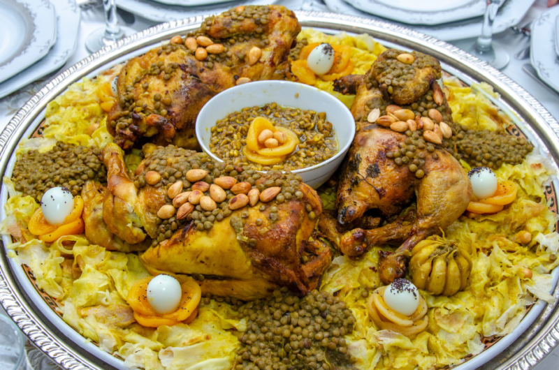 Moroccan Rfissa – A Comforting Chicken and Lentil Stew with Msemmen