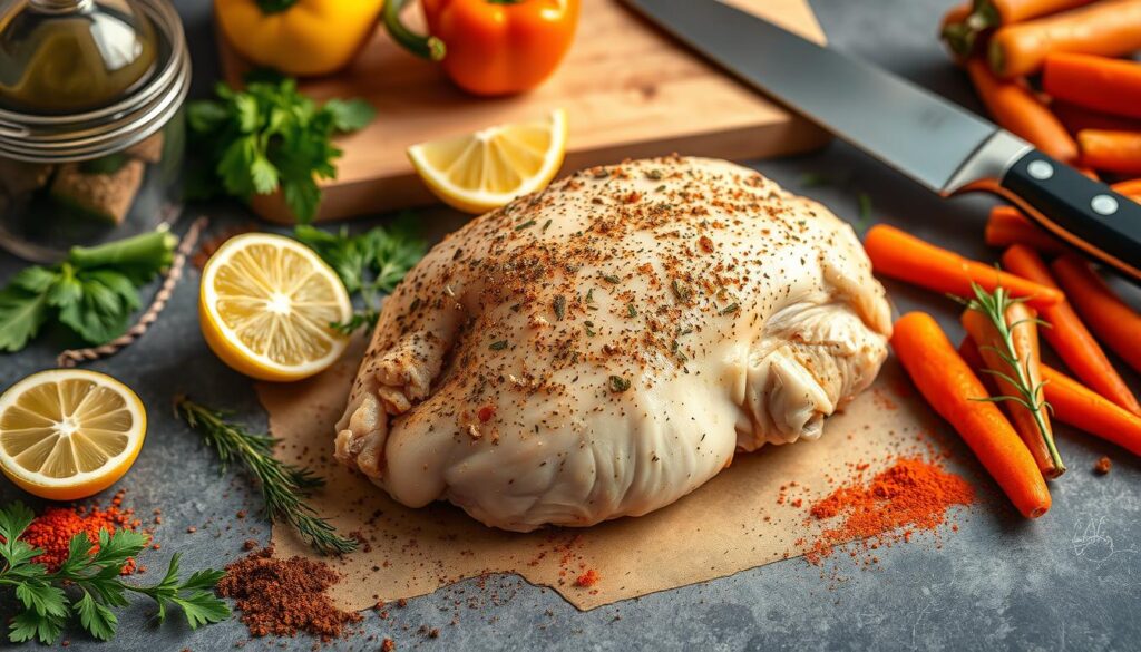 Juicy chicken breast preparation