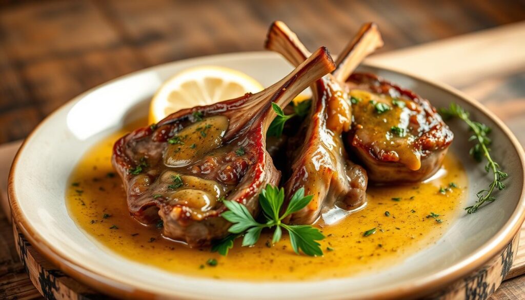 Garlic butter lamb chops