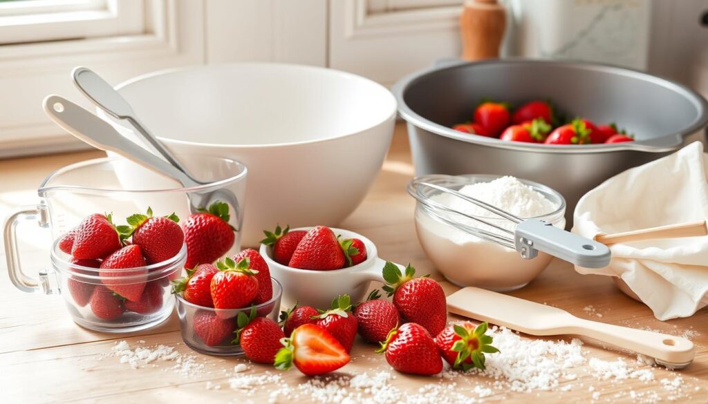 Strawberry Cake Baking Tools