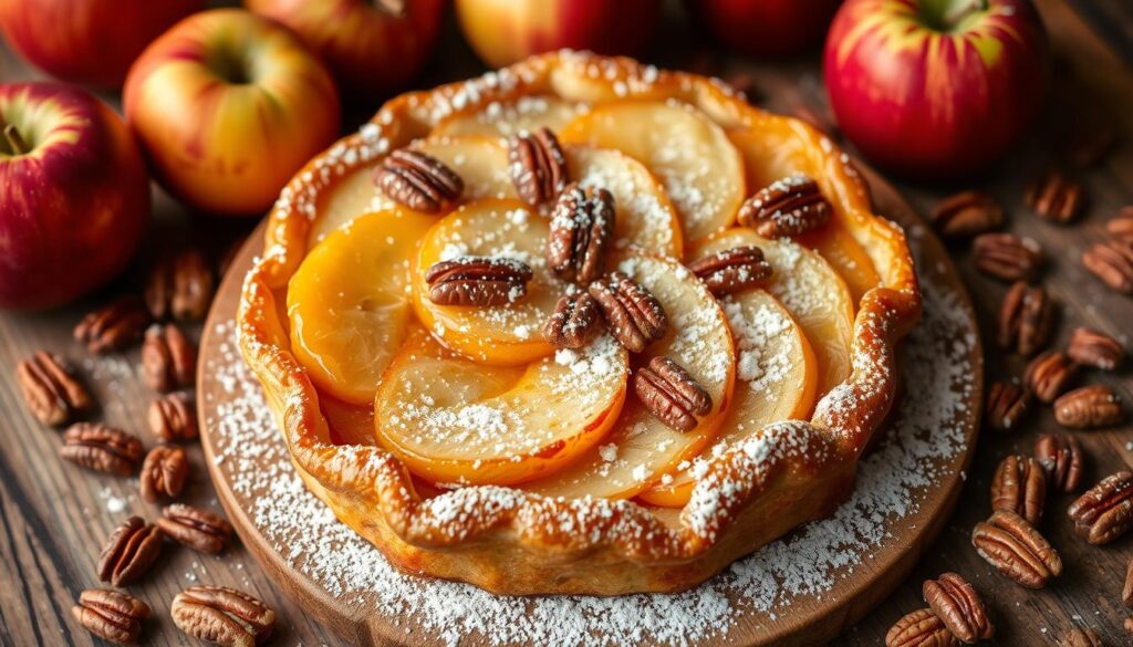 apple and pecan danish pastry tart