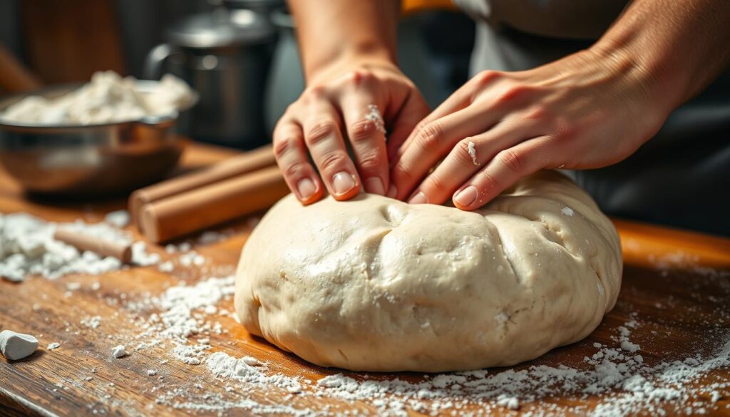 bread dough kneading