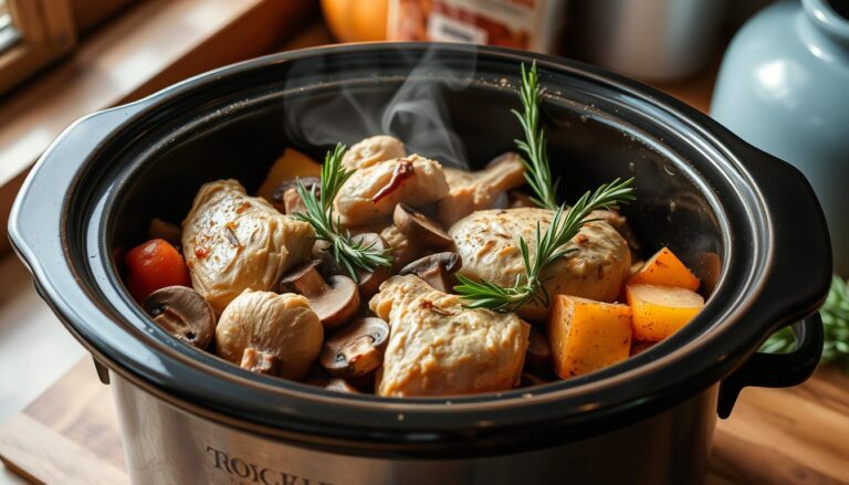 chicken mushroom potatoes rosemary crock pot recipe