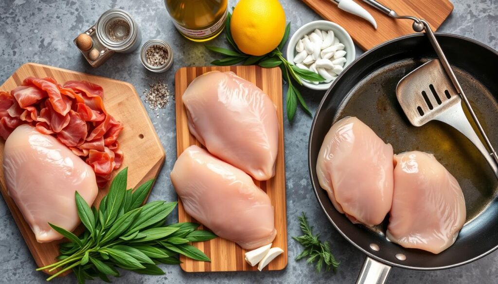 chicken saltimbocca ingredients and equipment