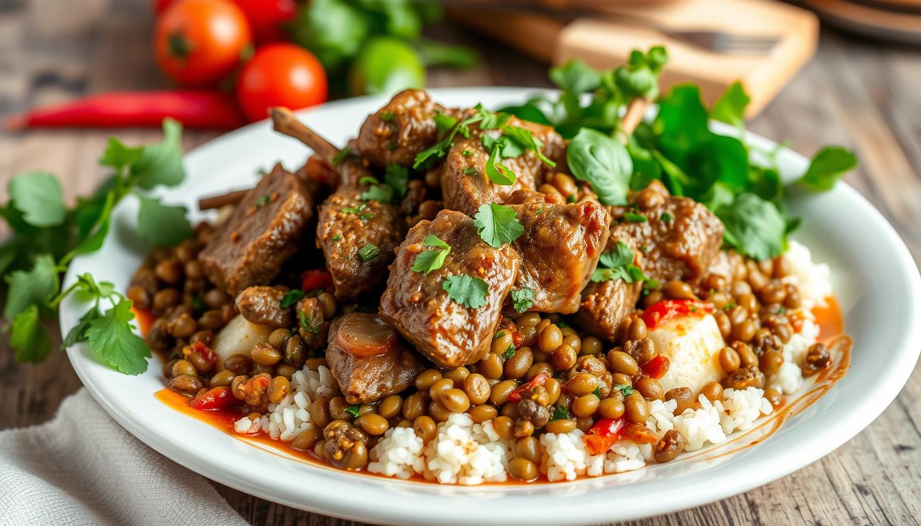 lamb lentils rice spinach recipe