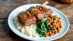 lebonese lamb lentils rice spinach recipe