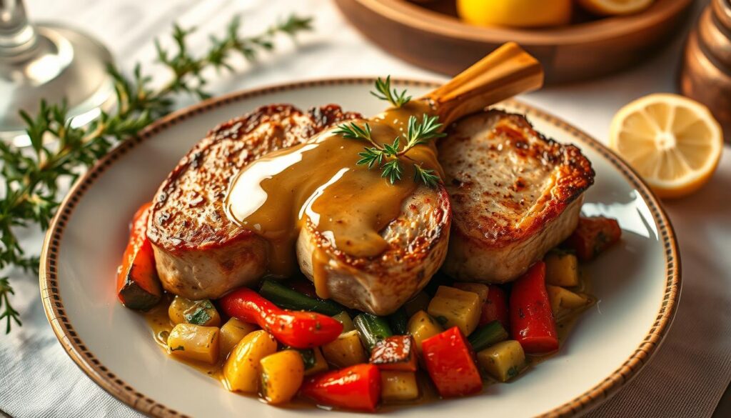 pan-seared veal chops